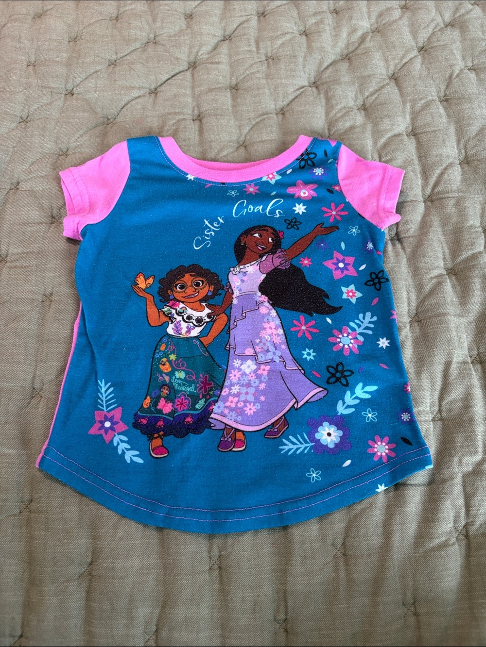 Girls' Blue & Pink 'Sister Goals' Graphic Tee